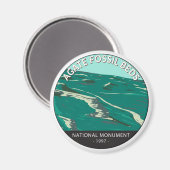Agate Fossil Beds National Monument Nebraska Retro Magneet (Voorkant / Achterkant)
