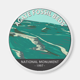 Agate Fossil Beds National Monument Nebraska Retro Magneet
