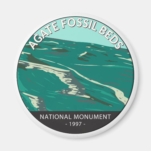 Agate Fossil Beds National Monument Nebraska Retro Magneet (Voorkant)