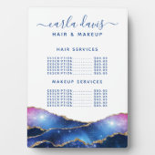 Agate Galaxy Celestial Salon Prijs Menu Bord Fotoplaat (voorkant)