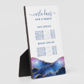 Agate Galaxy Celestial Salon Prijs Menu Bord Fotoplaat (Zijkant)