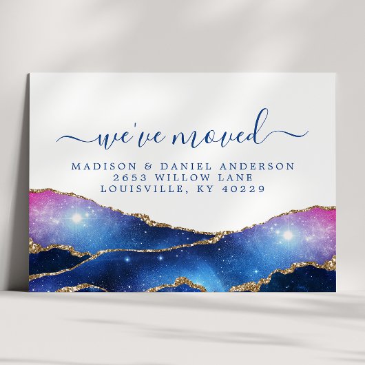 Agate Galaxy Celestial Stars Moving Announding Aankondigingskaart