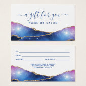 Agate Galaxy Celestial Stars Salon Gift Kaart (Voorkant /achterkant)