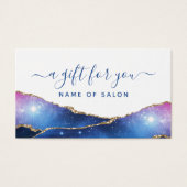 Agate Galaxy Celestial Stars Salon Gift Kaart (Voorkant)
