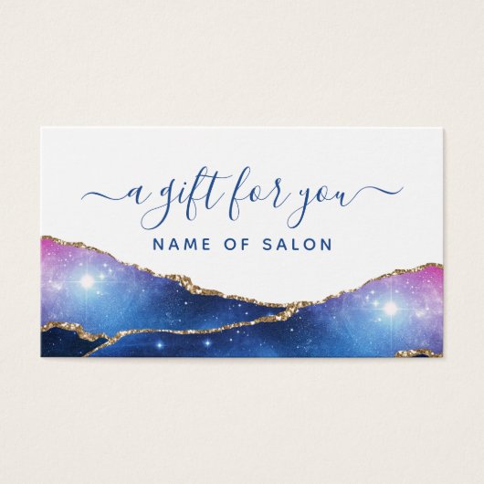 Agate Galaxy Celestial Stars Salon Gift Kaart (Voorkant)