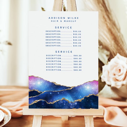 Agate Galaxy Celestial Stars Salon Service Price Menu