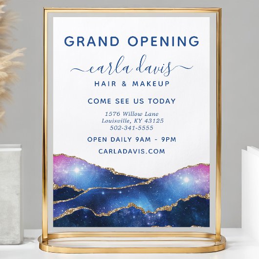 Agate Galaxy Hemelsterren Salon Grand Opening Flyer