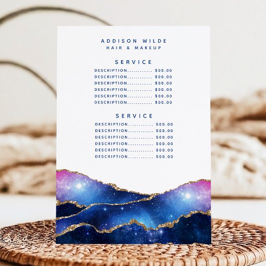 Agate Galaxy Hemelsterren Salon Service Prijs Menu