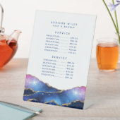 Agate Galaxy Hemelsterren Salon Service Prijs Reclamebord Met Voetstuk (Insitu)