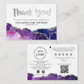 *~* AGATE Galaxy QR BEDANKT LOGO Review AP8 Informatiekaartje (Voorkant / Achterkant)