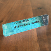 Agate Gemstone Geode Custom Name Abstract Artsy Naambordje (Zijkant)