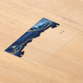 Agate Geode Blauw Goud Tekst Eerste Heilige Commun Acryl Uitnodigingen (Laagn)