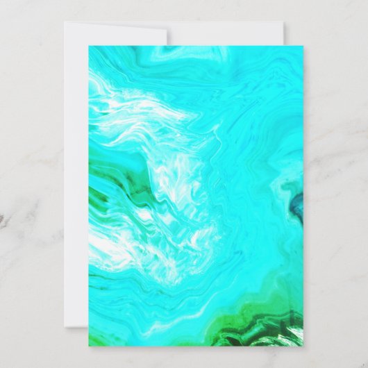 Agate Geode Blauwgroen Blauw Groen Patroon Aangepa Kaart (Achterkant)