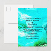 Agate Geode Blauwgroen Blue Green Artsy Wedding Cu Uitnodiging Briefkaart (Voorkant / Achterkant)