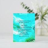 Agate Geode Blauwgroen Blue Green Artsy Wedding Cu Uitnodiging Briefkaart (Staand voorkant)