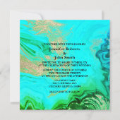 Agate Geode Blauwgroen Blue Green Gold Glitter Wed Kaart (Voorkant)