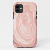 Agate Geode Blush Roze Gouden Nep Folie Case-Mate iPhone Case (Achterkant)
