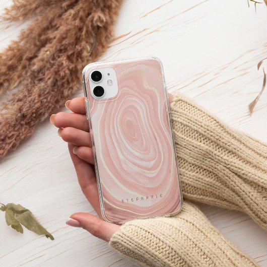 Agate Geode Blush Roze Gouden Nep Folie Case-Mate iPhone Case