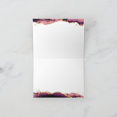 Agate Geode Bourgondië Gold Glitter Monogram Scrip Notitiekaartje (Binnen)