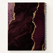 Agate Geode Burgundy Gold Marble Wedding Guest Notitieboek (Achterkant)