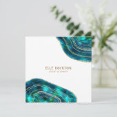 Agate Geode Cosmic Crystals Blue Green Glitter Kaart (Staand voorkant)