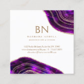 Agate Geode Cosmic Crystals Gold Glitter Vierkante Visitekaartje (Voorkant)