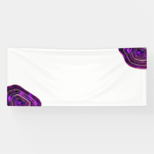 Agate Geode Cosmic Crystals Paars Glitter Banner (Horizontaal)