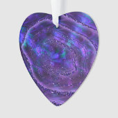 Agate Geode Cosmic Crystals Paars Glitter Ornament (voorkant)