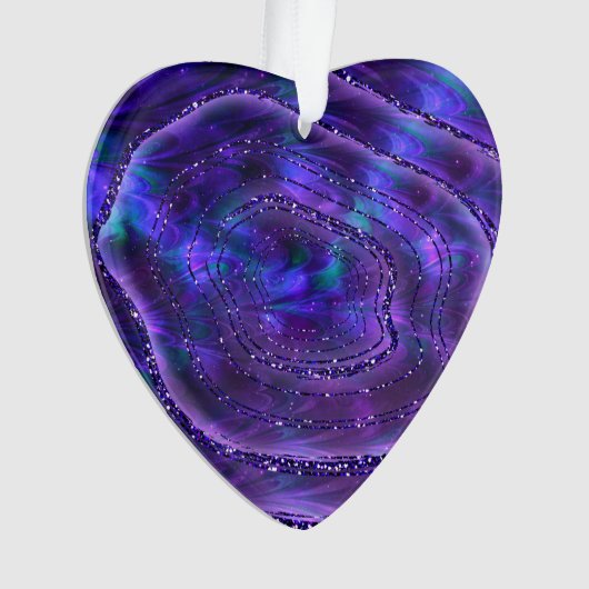 Agate Geode Cosmic Crystals Paars Glitter Ornament (voorkant)