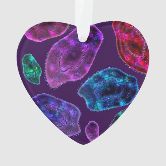 Agate Geode Cosmic Crystals Paars Glitter Ornament (achterkant)