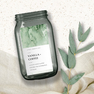 AGATE GEODE EMERALD JADE GREEN MODERN CANDLE LABEL