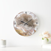 Agate Geode Foto met Quartz Crystal Druzy Grote Klok (Huis)