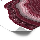 Agate Geode Glitter Bruidsdouche Burgundy ID647 Poster (Hoek)