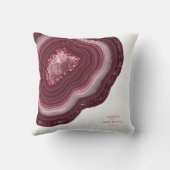 Agate Geode Glitter Bruiloft Burgundy ID647 Kussen (Achterkant)