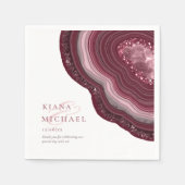 Agate Geode Glitter Bruiloft Burgundy ID647 Servet (Voorkant)