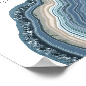 Agate Geode Glitter Bruiloft Dusty Blue ID647 Poster (Hoek)