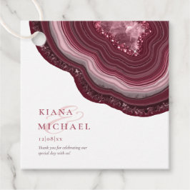 Agate Geode Glitter Dank u Burgundy ID647 Bedankjes Labels