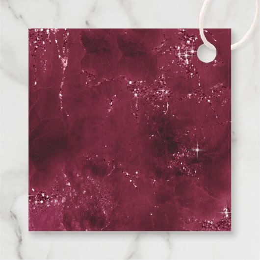 Agate Geode Glitter Dank u Burgundy ID647 Bedankjes Labels (Achterkant)