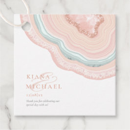 Agate Geode Glitter Dank u Roos Gold ID647 Bedankjes Labels