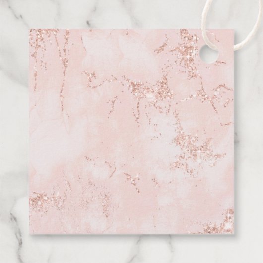 Agate Geode Glitter Dank u Roos Gold ID647 Bedankjes Labels (Achterkant)