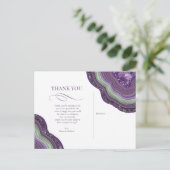 Agate Geode Glitter Dank u Violet ID647 Aankondigingskaart (Staand voorkant)