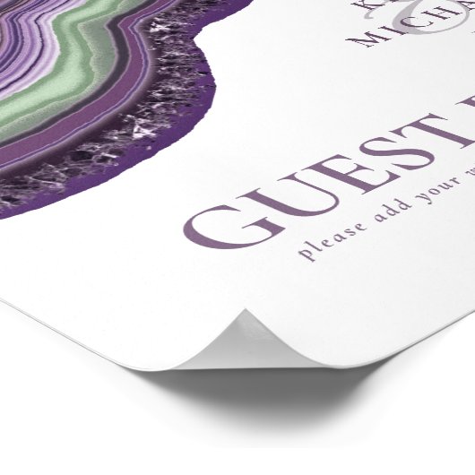 Agate Geode Glitter Guest Book Violet ID647 Poster (Hoek)