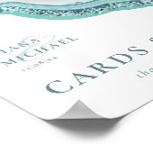 Agate Geode Glitter Kaarten en Gifts Blauwgroen ID Poster (Hoek)