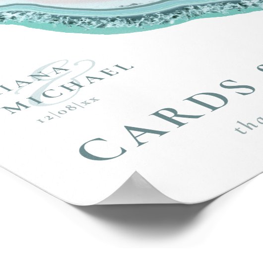 Agate Geode Glitter Kaarten en Gifts Blauwgroen ID Poster (Hoek)