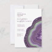 Agate Geode Glitter Rehearsal Dinner Violet ID647 Kaart (Voorkant)