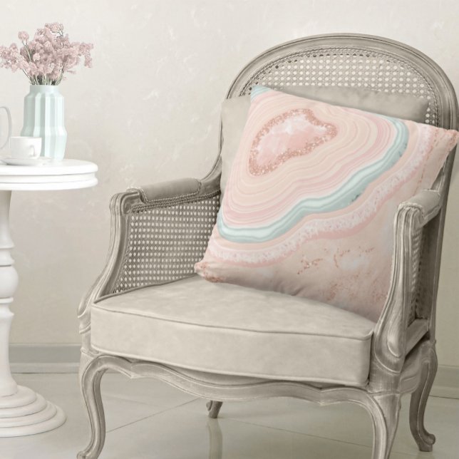 Agate Geode Glitter Roos Gold ID647 Kussen (Creator heeft geüpload)