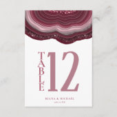 Agate Geode Glitter Table Number Burgundy ID647 Kaart (Voorkant)