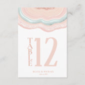 Agate Geode Glitter Table Number Roos Gold ID647 Kaart (Voorkant)