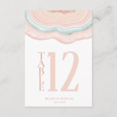 Agate Geode Glitter Table Number Roos Gold ID647 Kaart (Achterkant)