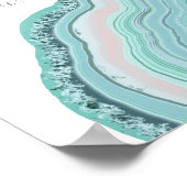 Agate Geode Glitter Vrijgezellenfeest Blauwgroen I Poster (Hoek)